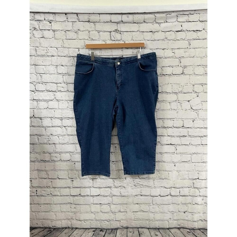 Riders by Lee Womens Denim Capri Jeans 38‎ X 18 Medium Wash Stretch